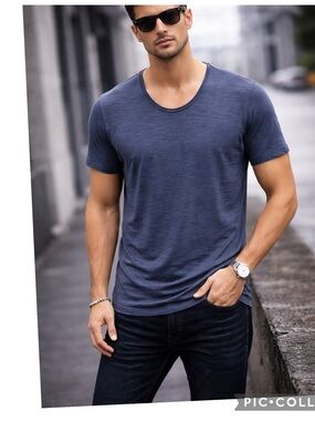 NEW Bayrue Myron Slim Fit Cotton Tee Raw Edge Premium Basic